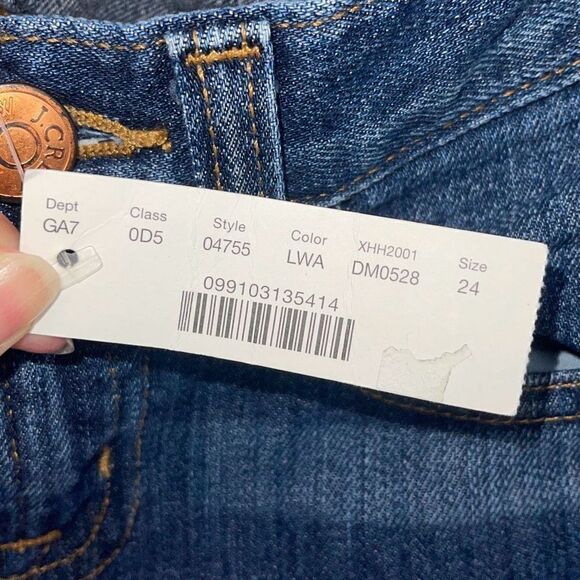J Crew Womens Low Rise Toothpick Super Skinny Cropped Denim Jeans Blue Sz 24 NWT - Picture 7 of 10
